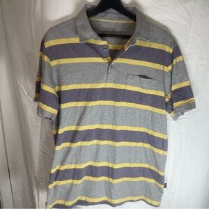Patagonia Gray and Yellow Striped Polo Shirt